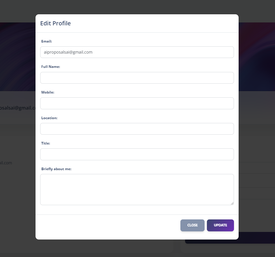 Proposals AI application overview